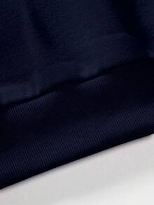 SHEIN Cottnline Cotton Men 1pc Christmas Print Drop Shoulder Sweatshirt - Navy Blue - View 6