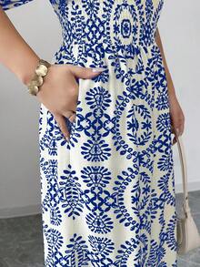 Elenzga Prendas de vestir de estilo de vacaciones, monos con cuello en V, manga abultada, cintura elástica y pierna ancha con falda incorporada