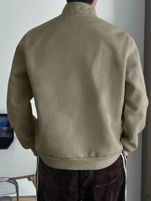 DAZY 男士纯色基本款运动衫、卫衣和夹克 秋冬 - 綠色 - 查看 2