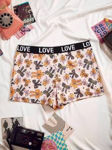 SHEIN 1 件女式万圣节蝴蝶印花松紧腰内裤