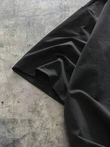 AXEPEAK Camiseta de manga corta de punto casual y holgada para hombre, de uso diario y con estilo - Negro - Ver 5