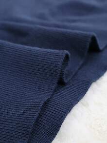 Airaco Men's Casual Solid Color Button-Up Cardigan Sweater - Navy Blue - View 7