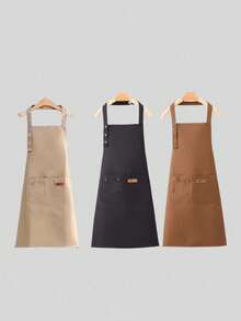 1/2/3/5pcs Apron, Household Waterproof And Oil-Proof Apron, Adjustable Bib Apron, Kitchen Cooking Aprons
