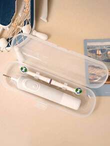 1 件纯色电动牙刷收纳盒，半透明牙刷旅行盒，便携式电动牙刷收纳盒，便携式替换塑料电动牙刷旅行盒，适合旅行，透气塑料牙刷架，适用于家庭、旅行、商务、露营、收纳盒家居浴室装饰夏季 - 彩色 - 查看 21