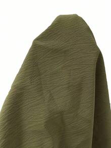 EMERY ROSE Women's Simple Solid Color Single-Button Pocket Blazer And Shorts Set, Summer - Army Green - View 7