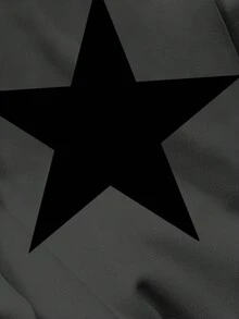SHEIN Bluza z długim rękawem w kolorze szarym dla nastolatek w minimalistycznym, amerykańskim stylu uniwersyteckim, z pięcioramienną gwiazdą i wzorem litery Los Angeles, odpowiednia na jesień/zimę - Wielokolorowe - Zobacz 3
