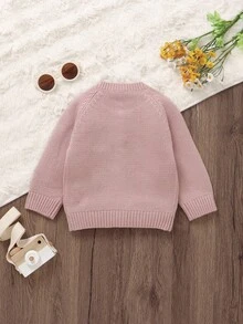 SHEIN Cute Pink Baby/Toddler Girl Cardigan: Round Neck Long Sleeve Duck Embroidery Fashion Jacket Pink Baby Girl Cardigan Baby Girl Sweater With Geese Baby Girl Cardigan Sweater Baby Girl Duck Sweater Baby Girl Goose Sweater Goose Baby Cardigan Fall Winter Baby Girl Cute Sweater Jacket Goose Baby Outfit New Born Cardigans Duck Toddler Clothes Girl