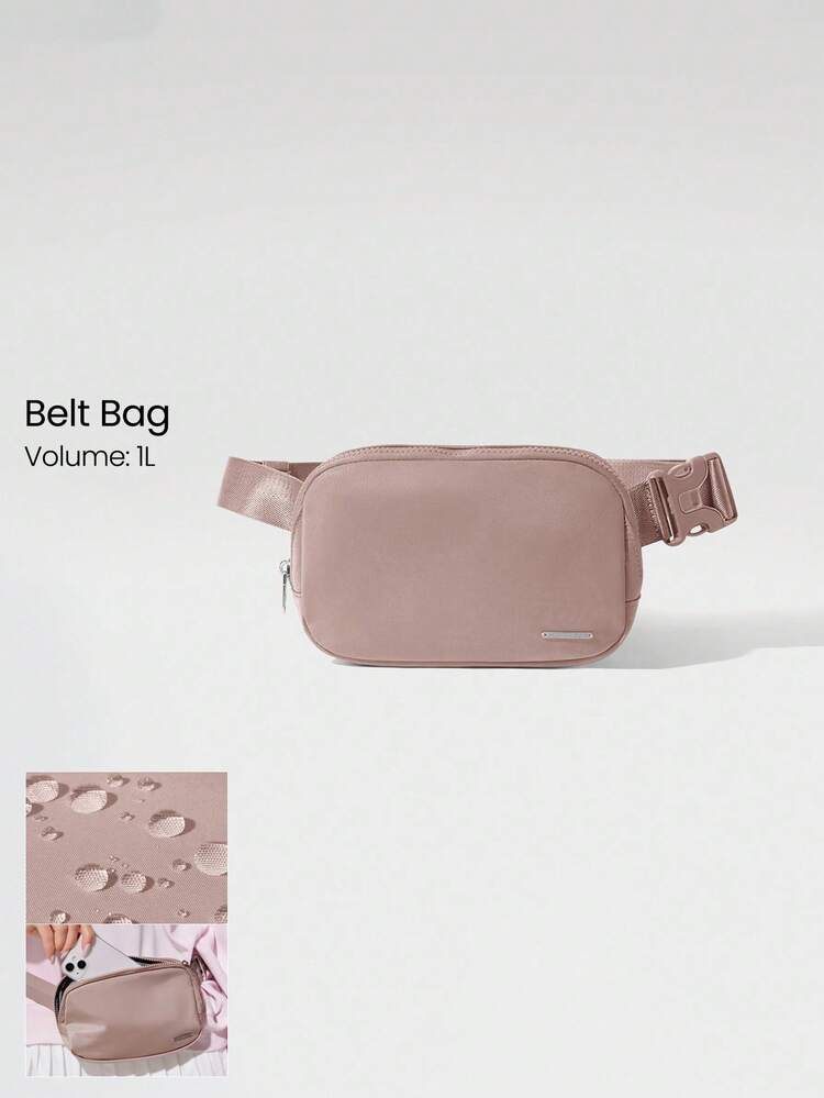 1L Bolso de cintura con cremallera resistente al agua, bolso bandolera con correa ajustable