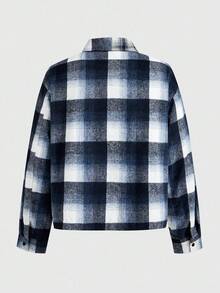 ROMWE MEN Prep 男士休闲通勤格子夹克