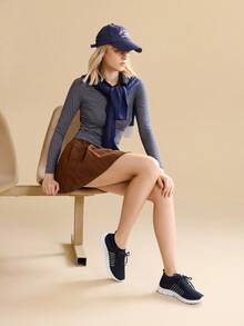 CUCCOO EASI 女士舒适、轻便、透气的日常休闲运动鞋 - 藏蓝色 - 查看 10