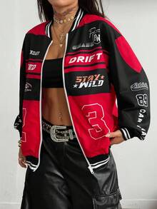 Coolane Women's & Men's Couple Same Style Date Night Couple Costumes Long Sleeve Race Car Driver Jacket,Valentine's Day In Fall/Winter,Cozy Fall And Winter Clothes For Women - Multicolor - View 5