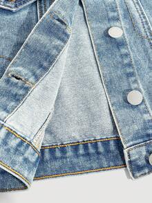 SHEIN Teen Girls Y2K Summer Beach Boho Light Washed Baggy Denim Jacket Vest Without Sleeves, Girls Summer Concert Rave Festival Graduation Denim Vest, For Girl, Cropped Denim Vest