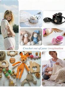 9PCS Red Crochet Hook Set Aluminum Ergonomic Knitting Needles DIY Weaving Tools With Non-Slip Silicone Grip Yarn Craft Supplies For Beginners Professionals