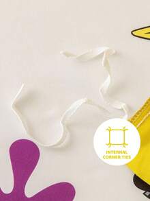 SpongeBob SquarePants | SHEIN 3 件套卡通图案羽绒被套，拉绒材质，柔软温暖，黄色羽绒被套，多种尺寸适合单人床/双人床/大号床/特大床