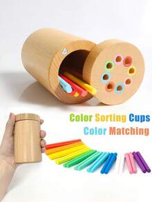 Zazumi Children's Travel-Size Stick, Montessori-Style Toddler Toys, Wooden Infant Toys For Kids, Sensory Toys That Keep Toddlers Engaged, Early Learning Toys, Educational Games, Random Colors