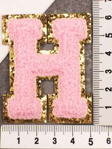 1pc, Pink A-Z 26 Patches With Letters, Ironing On Letters Patch, Clothing Jacket Bag Ornaments Accessories, Alphabet Badges Stickers - Pink - View 11