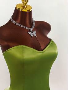 Amplova 万圣节仙女COS露肩露背交叉吊带连衣裙 - 綠色 - 查看 3