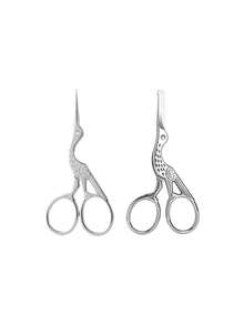 Juego de tijeras con forma de grúa de tamaño grande (12,8 cm) y pequeño (10,3 cm), tijeras vintage para manualidades, tijeras para tela, tijeras para bordado, tijeras para punto de cruz, tijeras de oficina para papel, tijeras para cejas puntiagudas, tijeras pequeñas multiusos - Multicolor - Ver 29