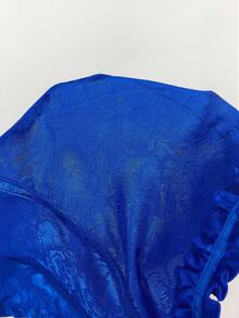 Amplova Bộ 2 món áo crop top cạp chun kim loại và quần short ren lưới mini cho nữ - Nhiều màu - Xem 9