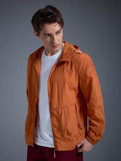  DRIFTMERE Summer New Solid Color Men Outdoor Sports Jacket, Long Sleeve Sunscreen Running Fitness Coat, Winter, Outdoor Spring To Summer