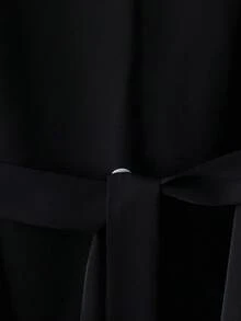 SHEIN Clasi Chemise à manches longues col V couleur unie pour femmes grandes tailles - Noir - Voir 4