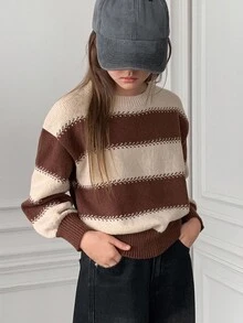 DAZY Tween Girls Daily Casual Sweater, Fall - Brown - View 6