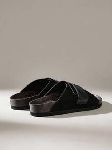 Solecia 男士夏季厚底一脚蹬凉鞋 - 黑色 - 查看 4