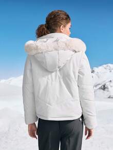 In My Nature Women Outdoor Winter Coats Quilted Jacket, Padded Jackets, Puffer Coats, Winter Coats Winter Thermal Thick Warm Jackets, Winter Jacket Women's Casual & Outdoor Jacket Outdoor Hiking Jacket Women's Casual Jacket, Thermal Coats, Fall Winter Jacket, Thick Jacket KEEP WARM, Winter Coats Women Athleisure Jacket White Jacket - White - View 2