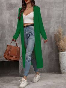 EMERY ROSE 女士休闲百搭纯色夹克 - 綠色 - 查看 4