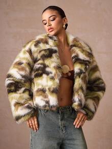 Lumalex Kunstfell Kurze Loose Fit Damen Jacke - Grau - Übersicht 5