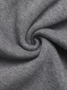 GlowEve Women's Elegant Contrast Trim Button Decor Long Sleeve Sweater, Autumn/Winter - Grey - View 6