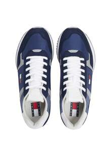 Tommy Hilfiger Logo Mixed Texture Men's Trainers Dark Blue EM0EM01590 - DarkNightNavy - View 3