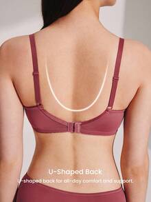 LUVLETTE 女士全覆盖内衣休闲曲线支撑透气钢圈性感无衬里白色迷你蕾丝优雅文胸新娘内衣