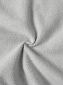 SHEIN Conjunto de sudadera con capucha y pantalón de chándal con cordón estampado de corazón cálido gris de punto informal para niña en otoño - Gris - Ver 5