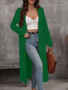 EMERY ROSE 女士休闲百搭纯色夹克 - 綠色 - 查看 6