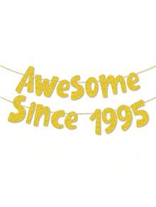 1 套，DIY 绳，自 1975/1985/1995/1965/1955 年以来超棒的金色/黑色闪光横幅 - 生日和周年纪念派对装饰 - 彩色 - 查看 16