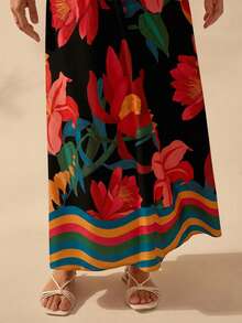 CAJUNI 女式波西米亚风彩色热带花卉印花细肩带休闲夏季连衣裙 - 彩色 - 查看 7