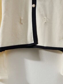 GlowEve 女士时尚通勤休闲圆领单排扣修身开衫配腰带，适合圣诞节、新年、感恩节礼物、秋冬季