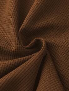 EMERY ROSE Plus Size Casual Solid Color Loose T-Shirt, Autumn - Chocolate Brown - View 5