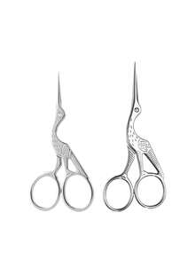 Juego de tijeras con forma de grúa de tamaño grande (12,8 cm) y pequeño (10,3 cm), tijeras vintage para manualidades, tijeras para tela, tijeras para bordado, tijeras para punto de cruz, tijeras de oficina para papel, tijeras para cejas puntiagudas, tijeras pequeñas multiusos - Multicolor - Ver 36