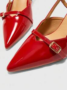 CUCCOO BIZCHIC Women's Pointed Toe High Heel Pumps, Sexy Stiletto Heels, Outdoor Commute Party Wedding Shoes, Red Spring Shoes - Red - View 7