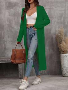 EMERY ROSE 女士休闲百搭纯色夹克 - 綠色 - 查看 3