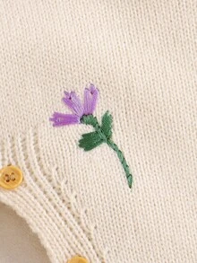 SHEIN Vintaside Kids 2pcs Baby Beige Set: Floral Embroidered Sweater Romper + Hat, Fashionable & Adorable Baby Knit Romper Baby Girl Romper Floral Baby Clothes Baby Flower Outfit Newborn Baby Girl Clothes Newborn Baby Girl Outfit Baby Girl Clothes Floral Floral Baby Romper Baby Clothes Spring Fall Winter Natural Baby Clothes Newborn Wildflower Baby Clothes Baby Girl Clothes Spring Fall