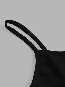 SHEIN EZwear 女性休閒簡約櫻桃圖案短款背心，適用於夏季