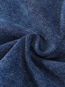 SHEIN Playful Pals 男宝宝针织牛仔棒球夹克，复古街头休闲学院风推荐