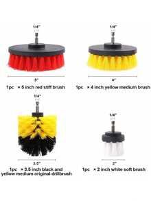 SHEIN 3/14/22 件电动洗涤器套件，带洗涤垫和海绵清洁套装 - 强力电动钻刷，用于深度清洁（配件颜色可能因批次而异）