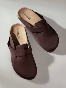 Solecia Giày sandal nam trơn màu đa năng thường ngày - Cà phê nâu - Xem 6