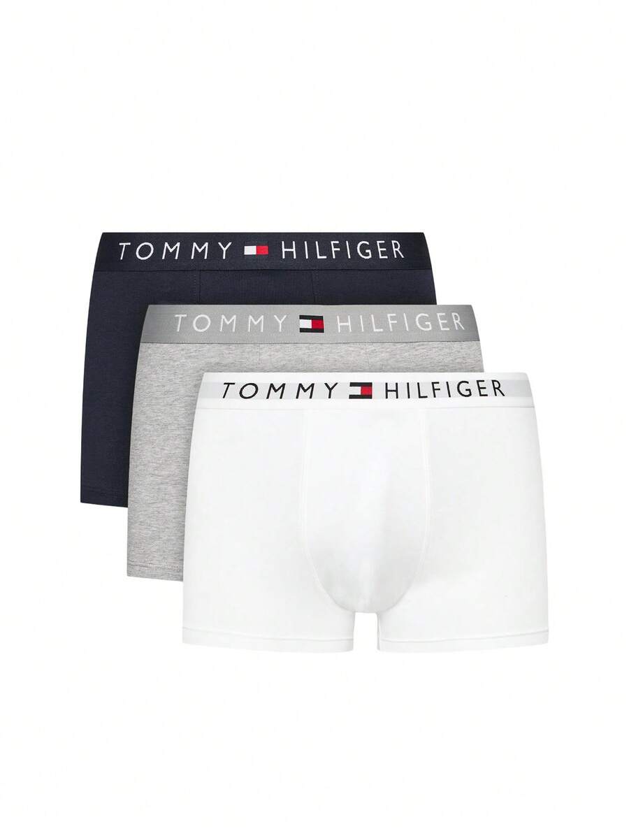 Tommy Hilfiger 3 Pack Men's Trunks - 黑/灰/白 - 查看 1