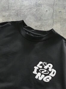 AXEPEAK Camiseta de manga corta de punto casual y holgada para hombre, de uso diario y con estilo - Negro - Ver 3