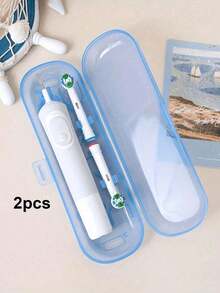 1 件纯色电动牙刷收纳盒，半透明牙刷旅行盒，便携式电动牙刷收纳盒，便携式替换塑料电动牙刷旅行盒，适合旅行，透气塑料牙刷架，适用于家庭、旅行、商务、露营、收纳盒家居浴室装饰夏季 - 彩色 - 查看 20